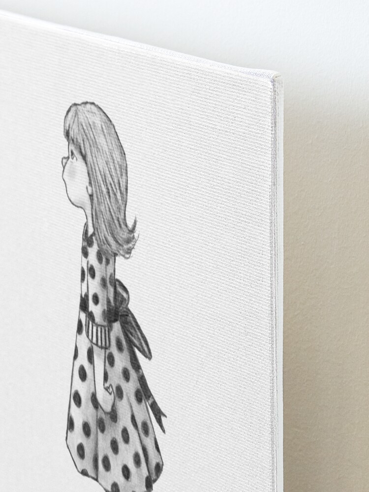 Cute Little Girl Standing on Stack of Books Pencil Drawing Art Board Print  for Sale by Joyce Geleynse