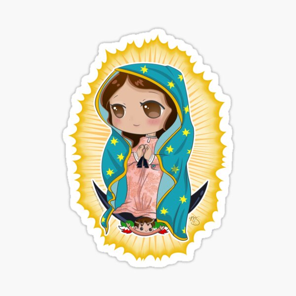 Chibi Nuestra Señora de Guadalupe Pegatina