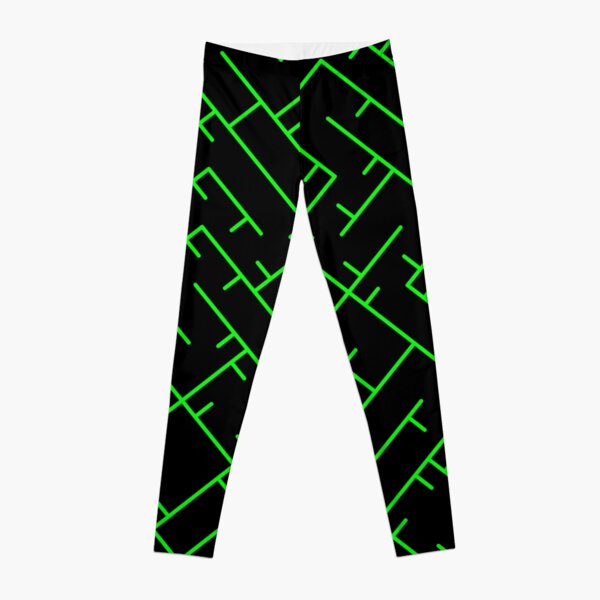 Green Line Pattern | Truchet Pattern | Illustration | cool | modern art | abstract art | simple Leggings