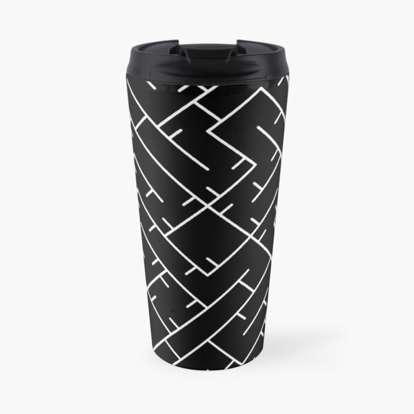 White Line Pattern | Truchet Pattern | Illustration | cool | modern art | abstract art | simple Travel Mug