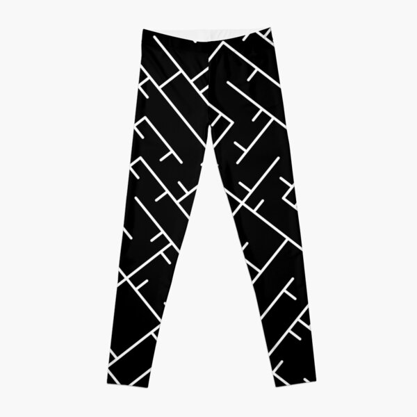 White Line Pattern | Truchet Pattern | Illustration | cool | modern art | abstract art | simple Leggings
