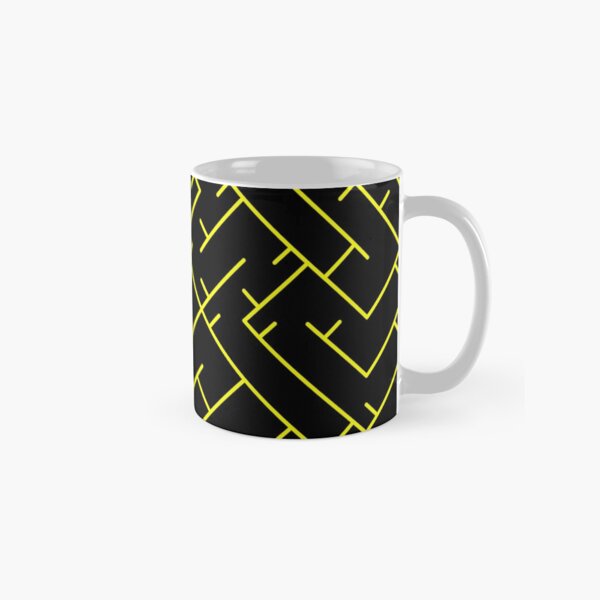 Yellow Line Pattern | Truchet Pattern | Illustration | cool | modern art | abstract art | simple Classic Mug