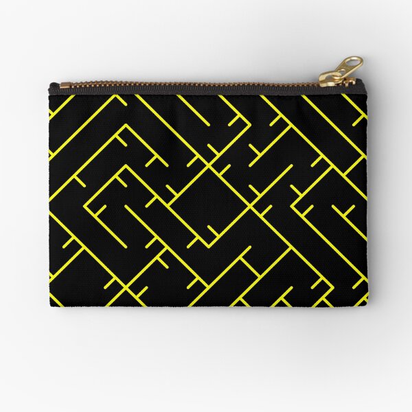 Yellow Line Pattern | Truchet Pattern | Illustration | cool | modern art | abstract art | simple Zipper Pouch