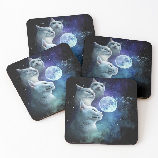 Item preview, Cat Vibing Meme / Galaxy Cats / Three Cat Moon / CatJAM designed and sold by coolintent.