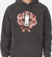 Cat and peonies- pink Pullover Hoodie