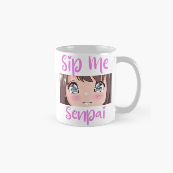 Funny Anime Girl Merch - Sip Me Senpai Mug classique