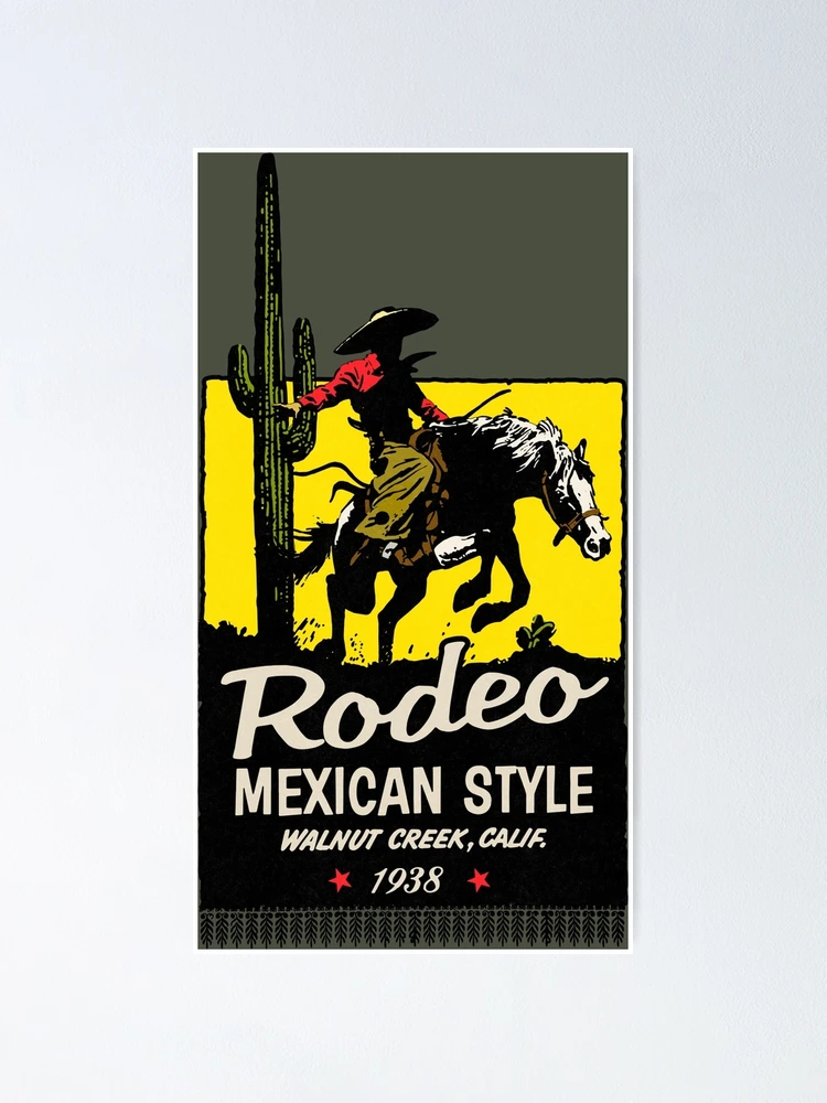 Vintage Mexican Rodeo Poster for Sale by Kujo Vintage