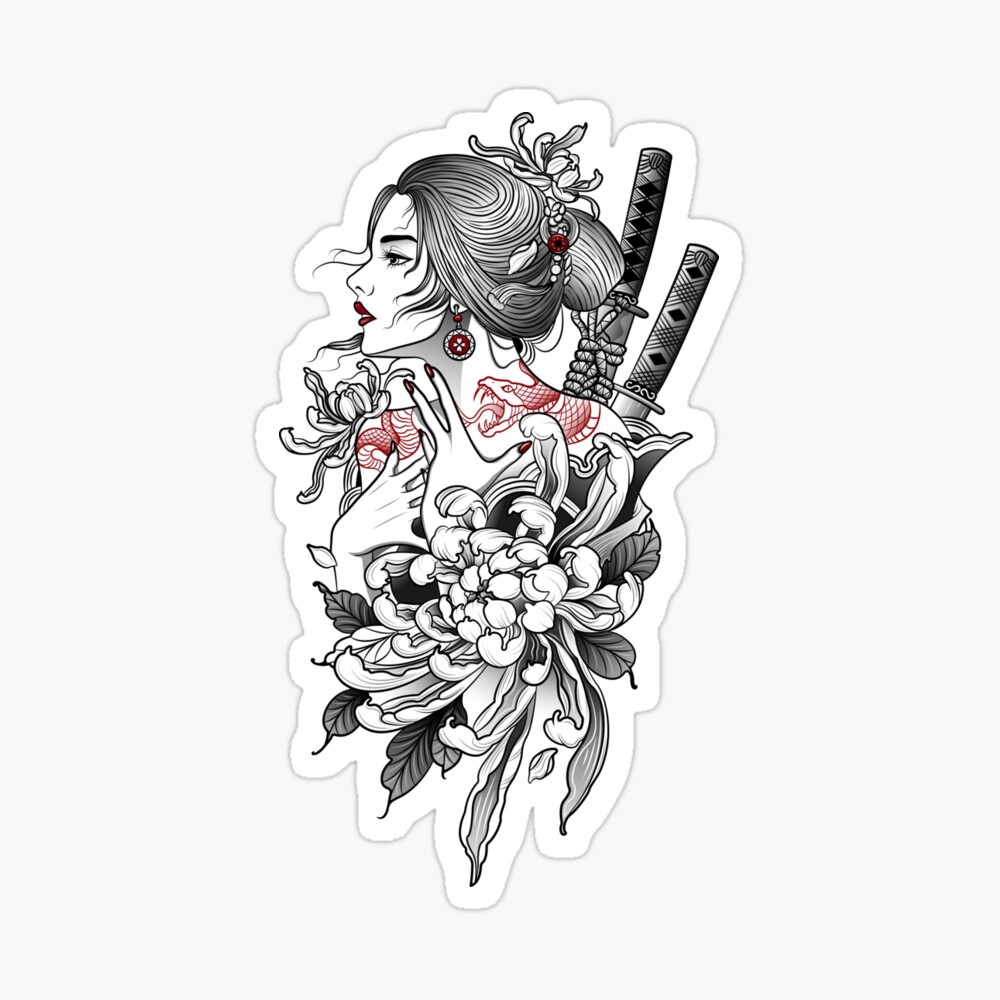 Temporary Tattoo Stickers Women Japanese Geisha Chinese - Temu Australia