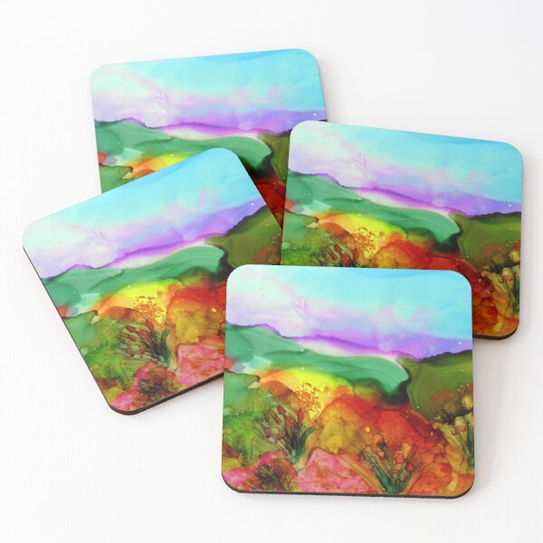 Aperçu de l'œuvre Paysage Alcohol Ink Purple Sky créée et vendue par Sandra Fox.