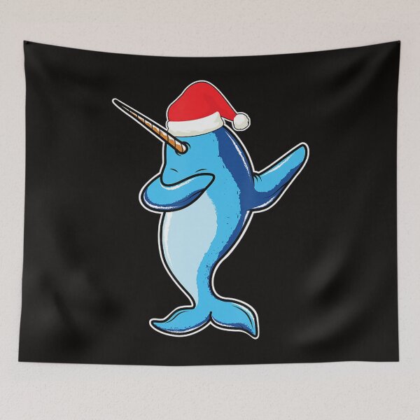 Item preview, Dabbing Narwhal With Santa Claus Hat Christmas Dab Dance designed and sold by KendraHenke.