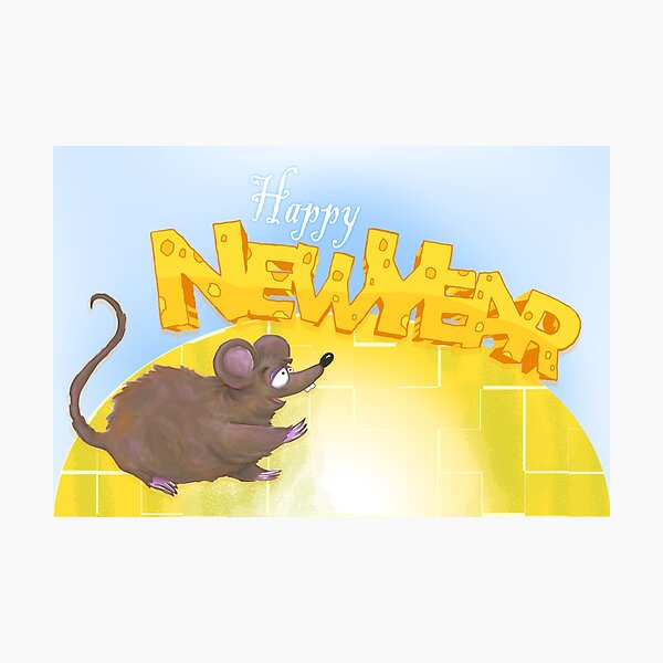 Happy New Year Cheese Photographic Print