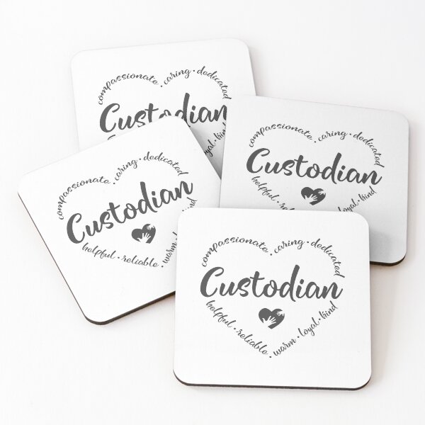 Custodian heart design for a janitor Coasters (Set of 4)