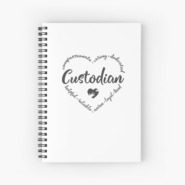 Custodian heart design for a janitor Spiral Notebook