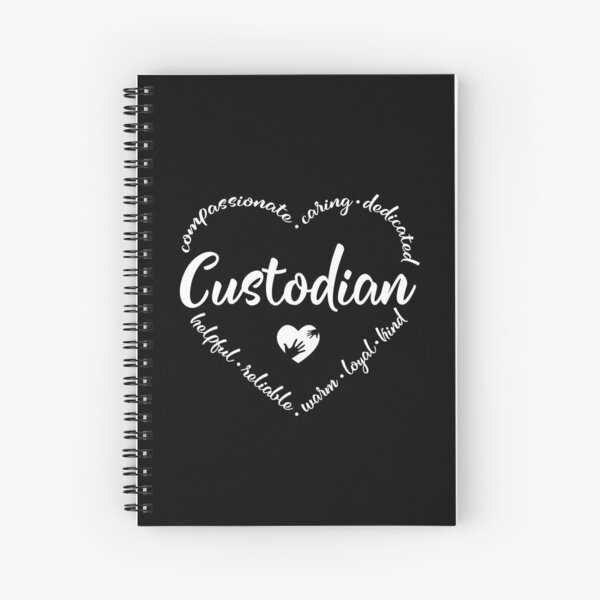 Custodian heart design for a janitor Spiral Notebook