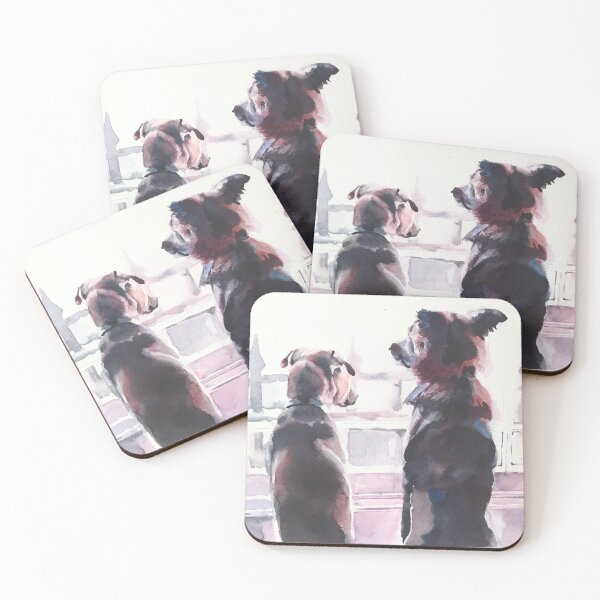 Item preview, Dogs at a window designed and sold by ArtfulDogster.