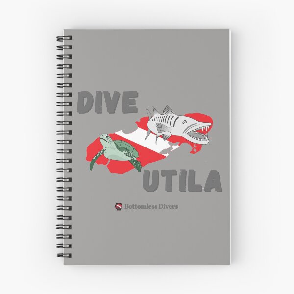 Item preview, Dive Utila Barracuda and Turtle with Grey Font designed and sold by BottomlessDiver.
