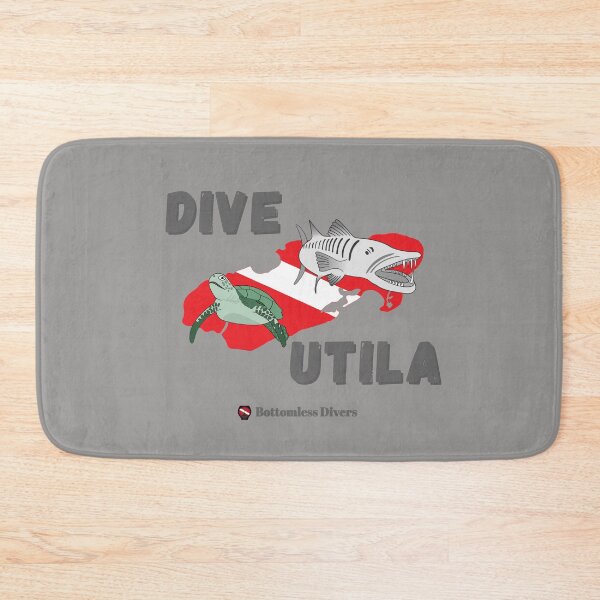 Item preview, Dive Utila Barracuda and Turtle with Grey Font designed and sold by BottomlessDiver.