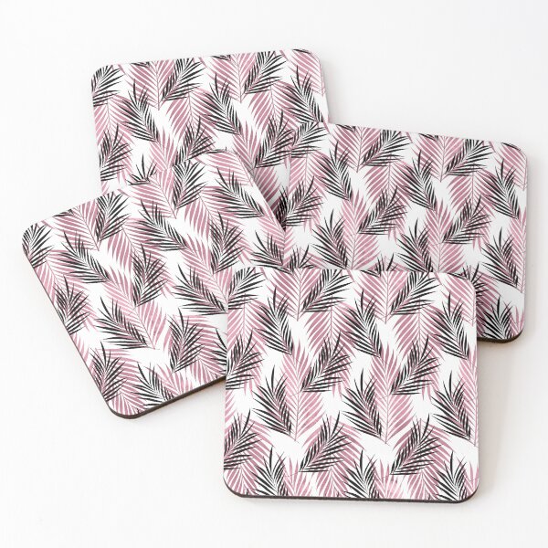 Item preview, Black and Pink Fern Leaves Pattern designed and sold by NocturnalEngg.