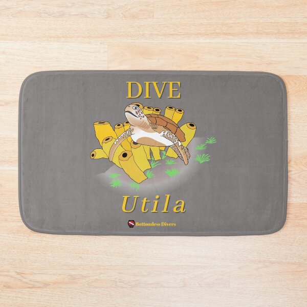 Item preview, Dive Utila Turtle with Gold Coral and Font designed and sold by BottomlessDiver.
