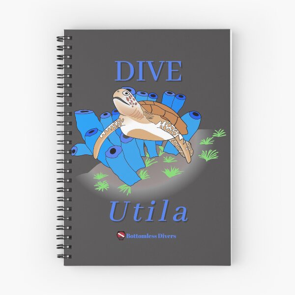 Item preview, Dive Utila Turtle with Blue Coral and Font designed and sold by BottomlessDiver.