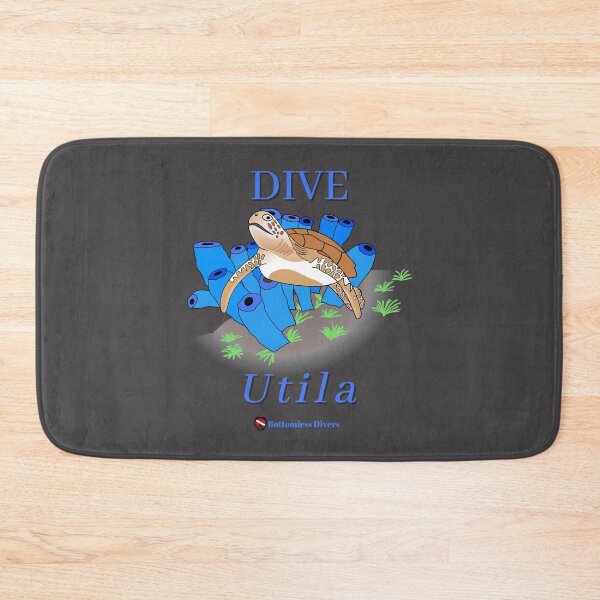 Item preview, Dive Utila Turtle with Blue Coral and Font designed and sold by BottomlessDiver.
