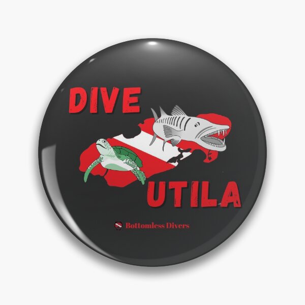 Item preview, Dive Utila Turtle and Barracuda with Red Font designed and sold by BottomlessDiver.