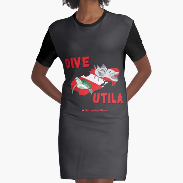 Item preview, Dive Utila Turtle and Barracuda with Red Font designed and sold by BottomlessDiver.