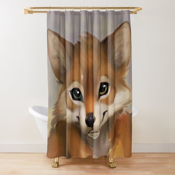 Young Fox Furry Fursona Portrait Shower Curtain for Sale by