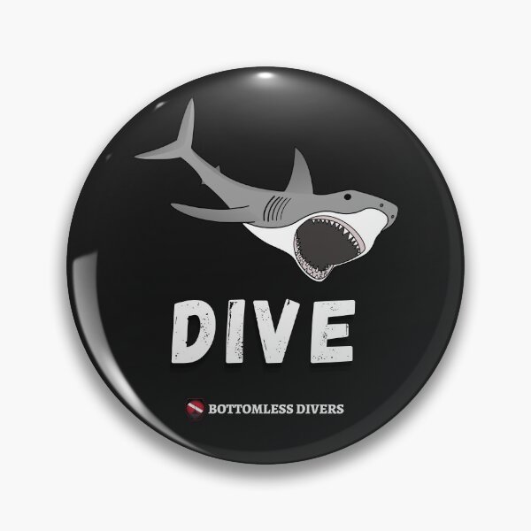 Item preview, Dive Great White Shark in White Font designed and sold by BottomlessDiver.