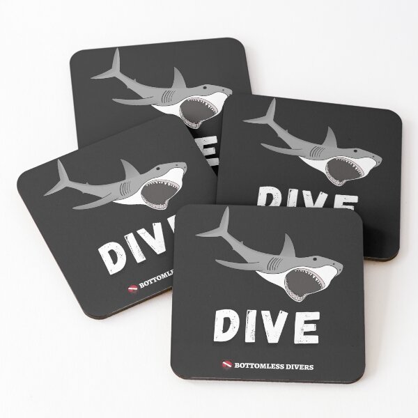 Item preview, Dive Great White Shark in White Font designed and sold by BottomlessDiver.