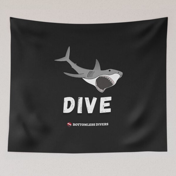Item preview, Dive Great White Shark in White Font designed and sold by BottomlessDiver.