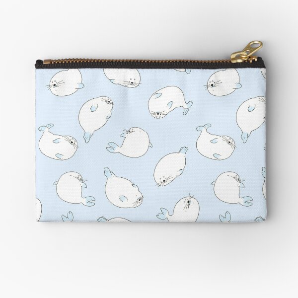 All-Over-Print Adorable Seal Pups (blue) Zipper Pouch