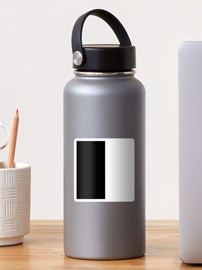 Black White Split Fade Water Bottle by Abstract Black and White