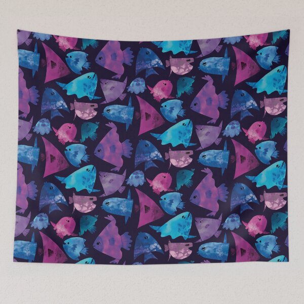 Item preview, Cute Blue and Purple Watercolor Mola Mola Sunfish designed and sold by TheRainbowRoom.