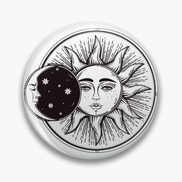 Item preview, luna y estrella celestes, eclipse solar, eclipse lunar, dibujo, pintado a mano designed and sold by sadbutterfly.