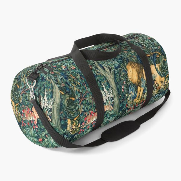Item preview, GREENERY, FOREST ANIMALS Lion and Hares Blue Green Floral Tapestry designed and sold by BulganLumini.