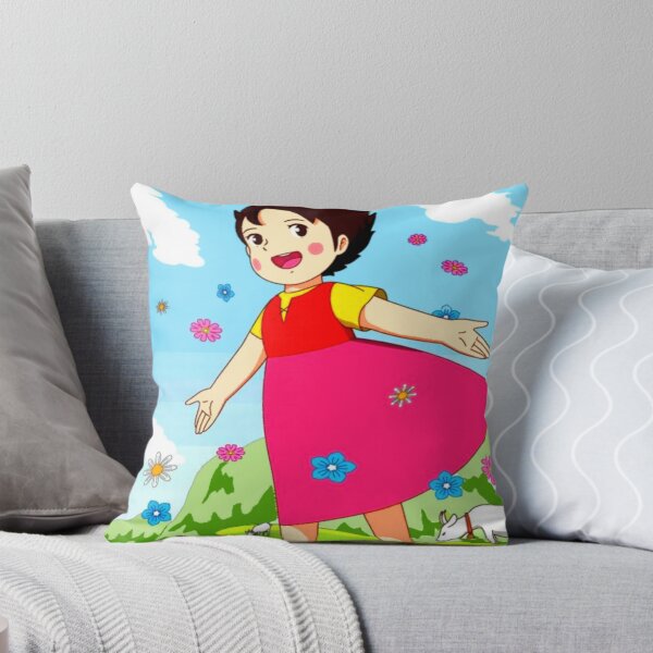 Heidi enjoys spring on the Alps ... Throw Pillow