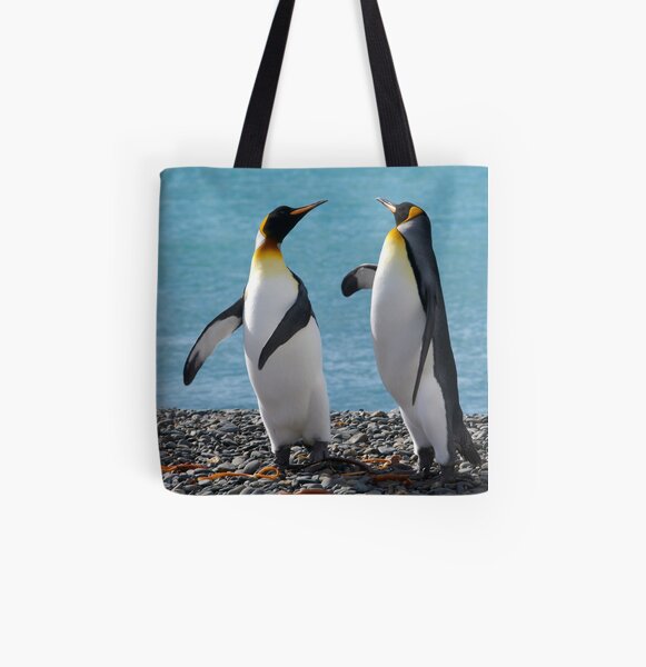 King penguin duo All Over Print Tote Bag