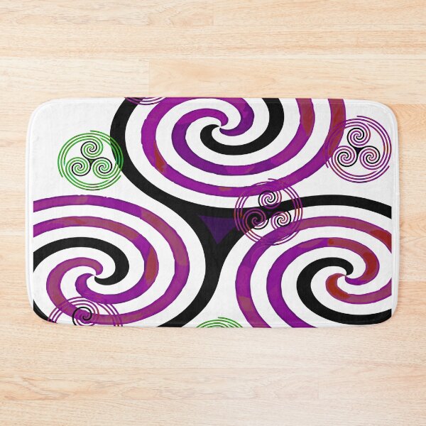 Item preview, Modern Celtic Plum and Green Triple Spiral Pattern designed and sold by GrimalkinStudio.