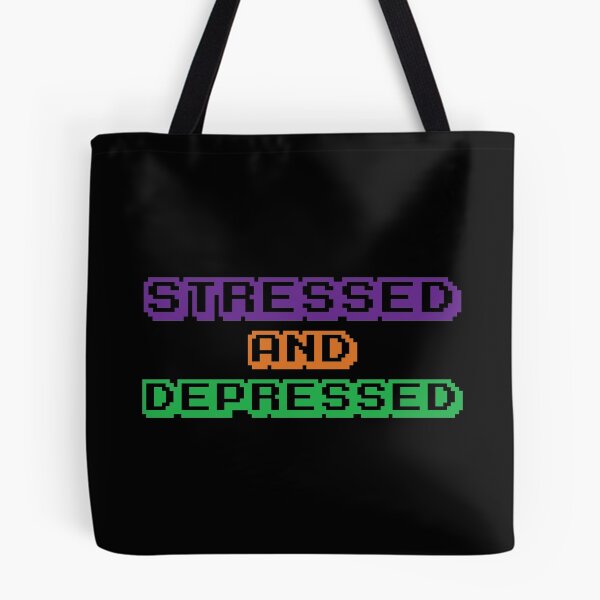 Item preview, Stressed and Depressed, Pixel Retro designed and sold by stickmeok.