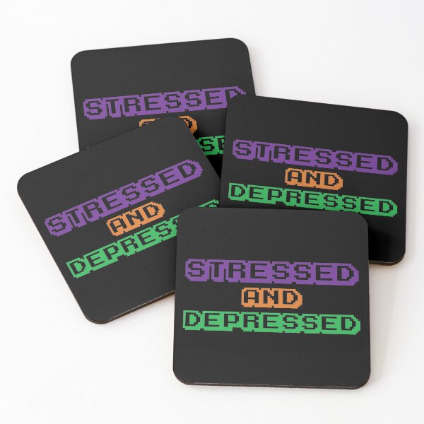 Item preview, Stressed and Depressed, Pixel Retro designed and sold by stickmeok.