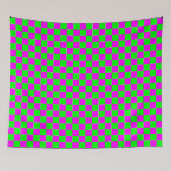 Item preview, Mini Checkerboard Bright Pink And Lime Green Pattern designed and sold by Mary Riley.