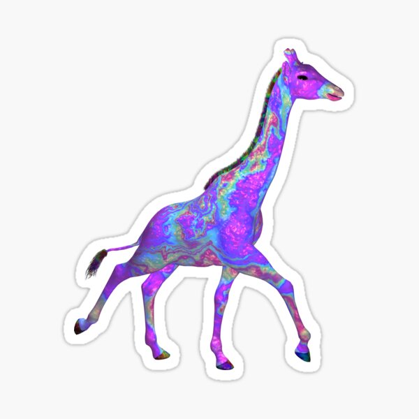 Psychedelic Giraffe Sticker