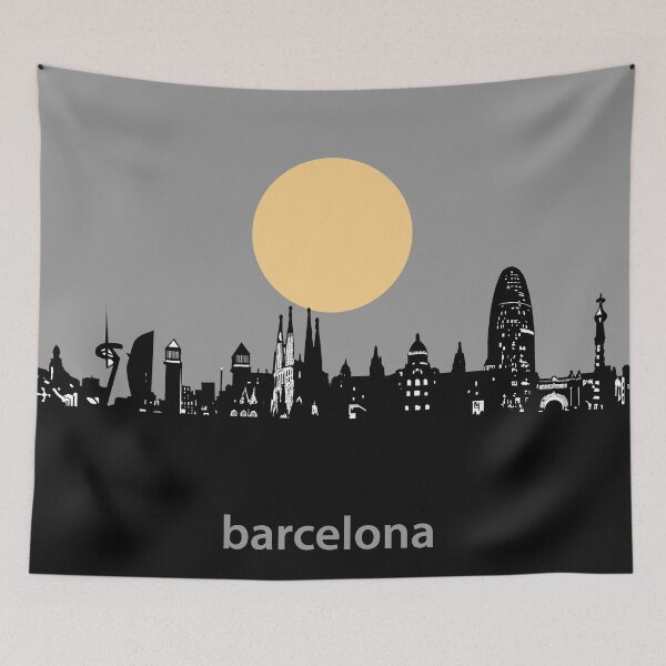 Item preview, barcelona skyline minimal designed and sold by BekimART2.