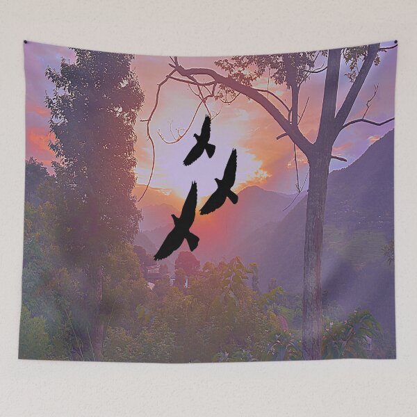 Item preview, Aesthetic mountain sunset view designed and sold by Mariolangstieh.