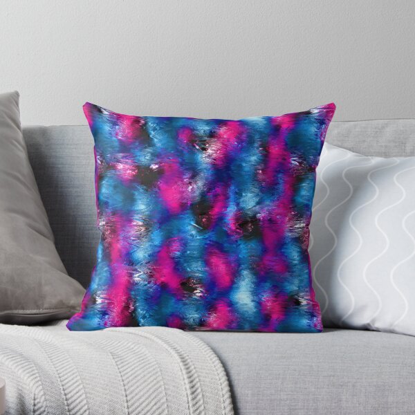 Mix of red,black and blue colors Throw Pillow
