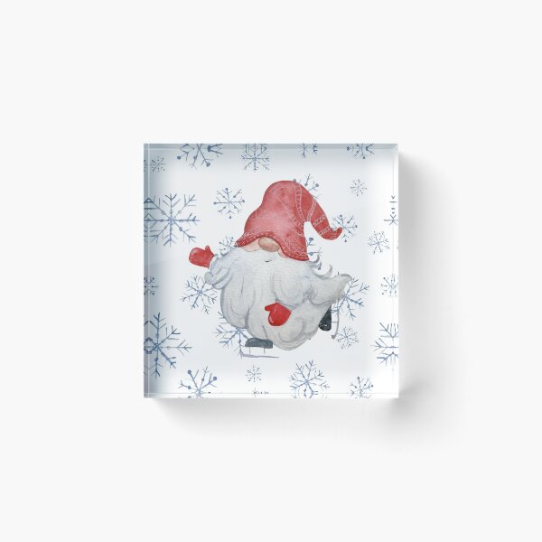 Item preview, Gnome Christmas Little Cute Red Gnome Ice Skating on Skateboard Gifts Presents designed and sold by MiscelChr.