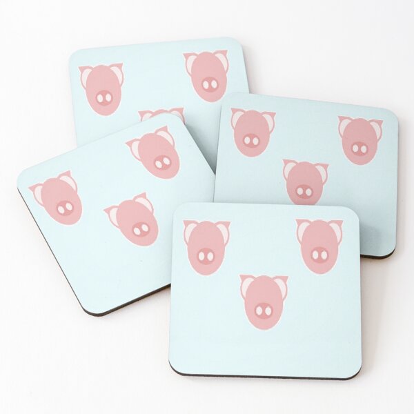 Item preview, Pink piglets on blue designed and sold by tetibright.