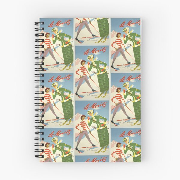 Item preview, Vintage St. Moritz Skiing Poster designed and sold by rhodeyart.
