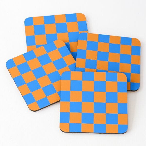 Item preview, Orange And Blue Checkerboard Pattern designed and sold by Mary Riley.